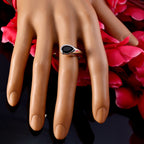 Black Onyx Solitaire French 925 Silver Black Gemstone Featherlight Luxurious Ring Jewellery