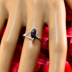 Black Onyx Solitaire Turkish Silver Black Gems Elegant  Trendy Ring Jewelry