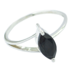 Black Onyx Solitaire Turkish Silver Black Gems Elegant  Trendy Ring Jewelry