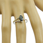 Black Onyx Solitaire Turkish Silver Black Gems Elegant  Trendy Ring Jewelry