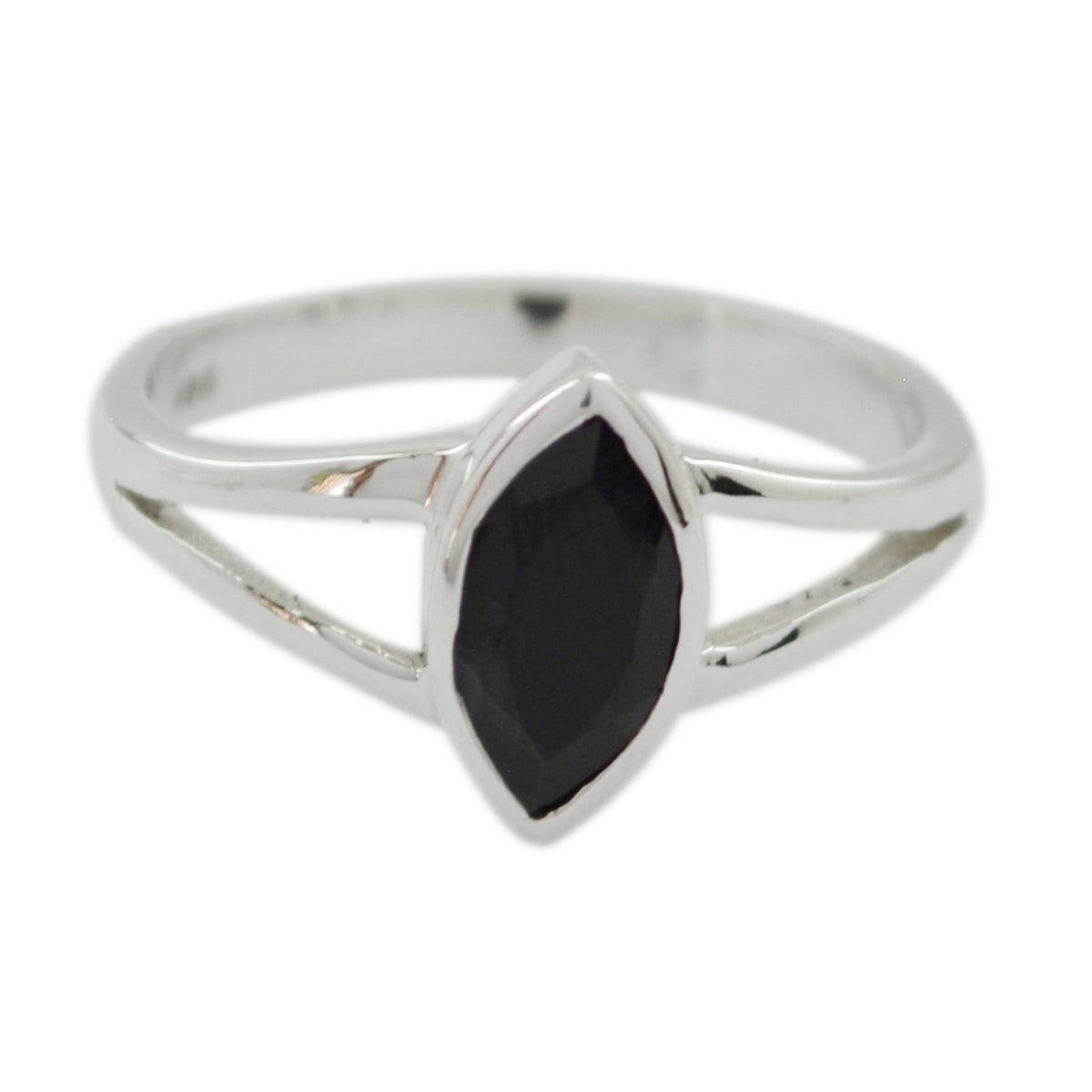 Black Onyx Solitaire Korean 925 Silver Black Gemstones Dainty Geometric Ring Jewellery Imagen principal del producto