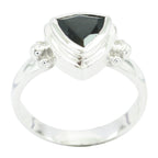 Black Onyx Solitaire Mexican Sterling Silver Black Gems Slim Traditional Ring Jewellery