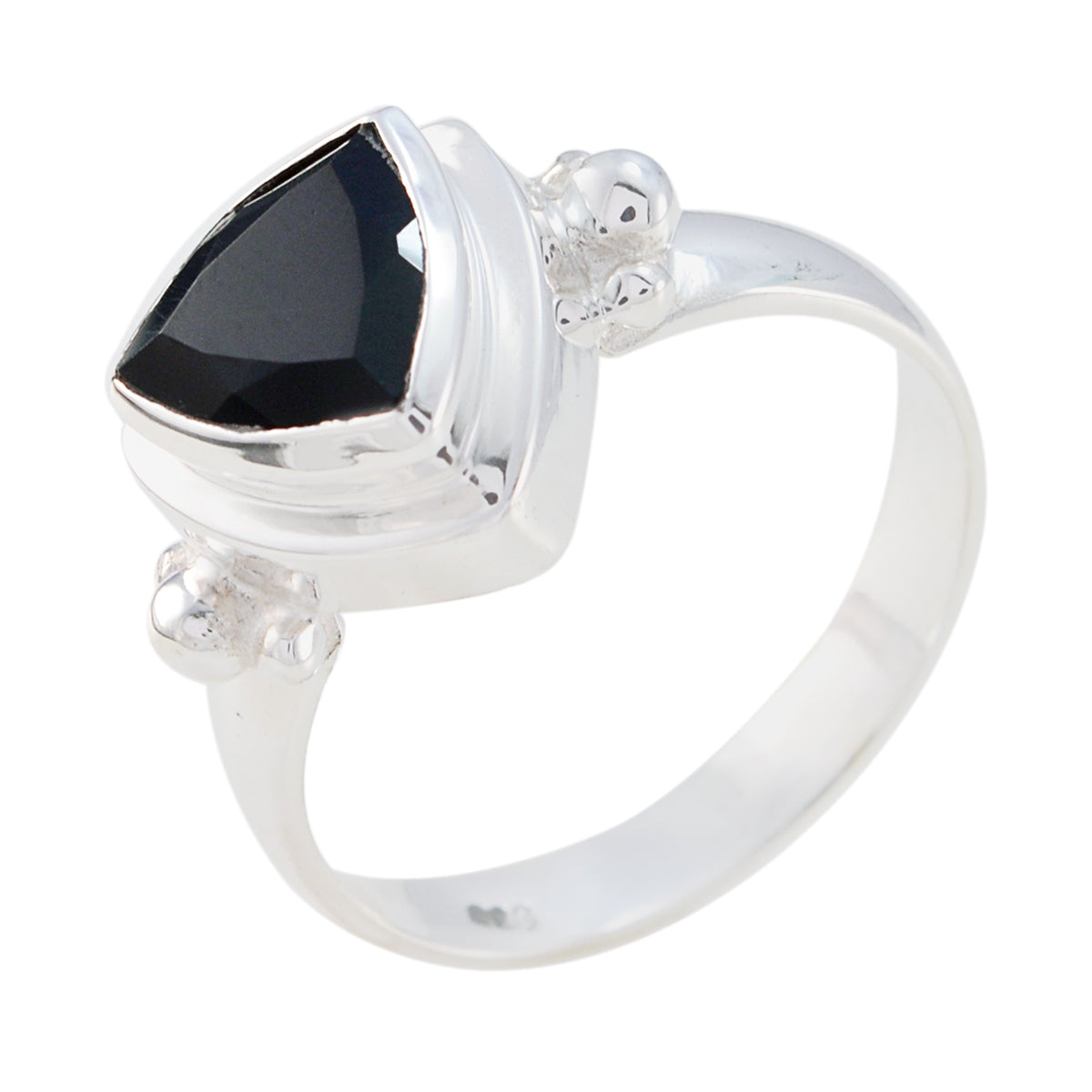 Black Onyx Solitaire Mexican Sterling Silver Black Gems Slim Traditional Ring Jewellery