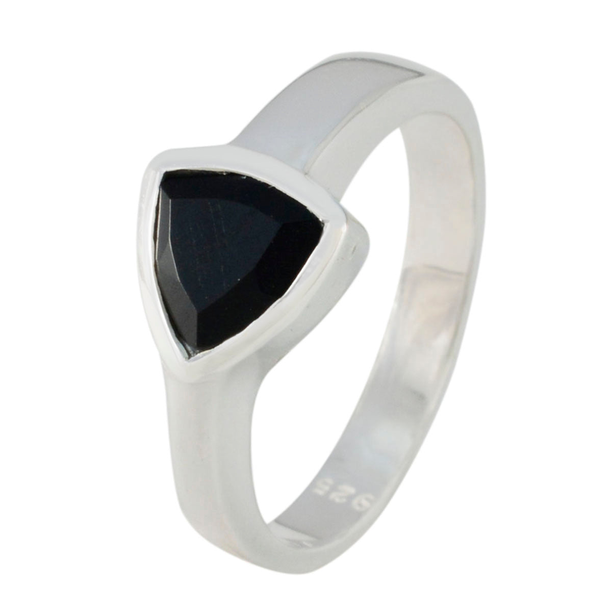 Anello Boho piccolo con solitario in onice nero marocchino in argento 925 con gemme nere Immagine secondaria del prodotto