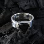 Black Onyx Solitaire Russian 925 Silver Black Gems Eye catching Signet Band Jewelry