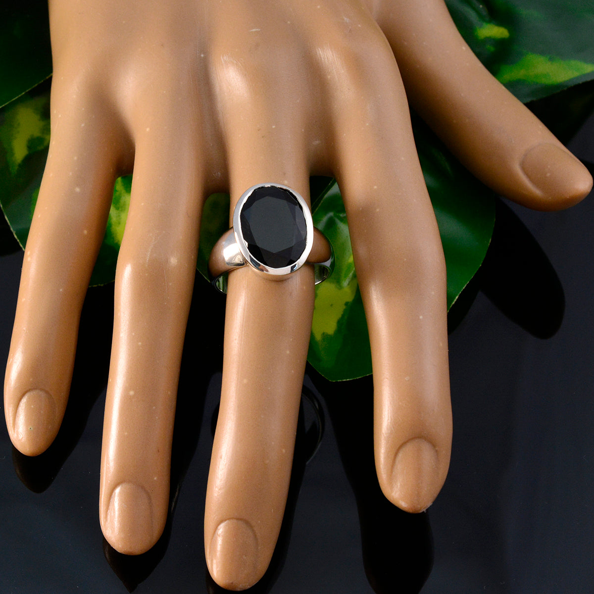 Black Onyx Solitaire Moroccan 925 Sterling Silver Black Gemstone Classic Glamorous Ring Jewelry