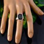 Black Onyx Solitaire Moroccan 925 Sterling Silver Black Gemstone Classic Glamorous Ring Jewelry