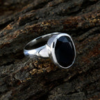 Black Onyx Solitaire Moroccan 925 Sterling Silver Black Gemstone Classic Glamorous Ring Jewelry
