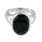 Black Onyx Solitaire Moroccan 925 Sterling Silver Black Gemstone Classic Glamorous Ring Jewelry