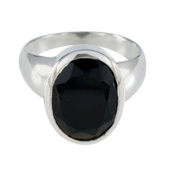 Black Onyx Solitaire Moroccan 925 Sterling Silver Black Gemstone Classic Glamorous Ring Jewelry