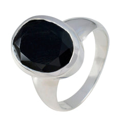 Black Onyx Solitaire Moroccan 925 Sterling Silver Black Gemstone Classic Glamorous Ring Jewelry