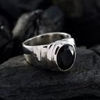 Black Onyx Solitaire German Silver Black Gems Eye catching Love Ring Jewellery
