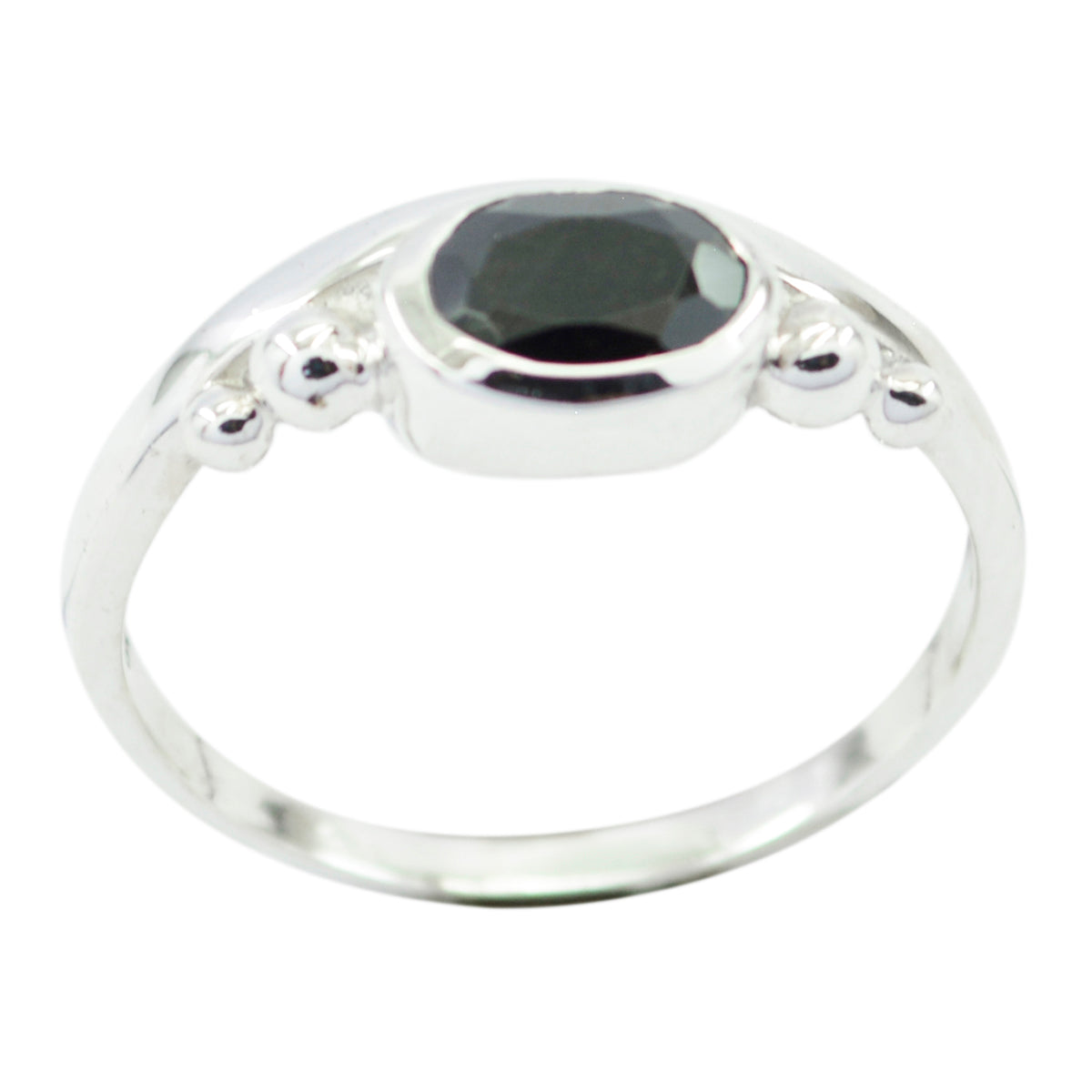 Black Onyx Solitaire Turkish 925 Silver Black Gems Delicate Fairytale Ring Jewelry