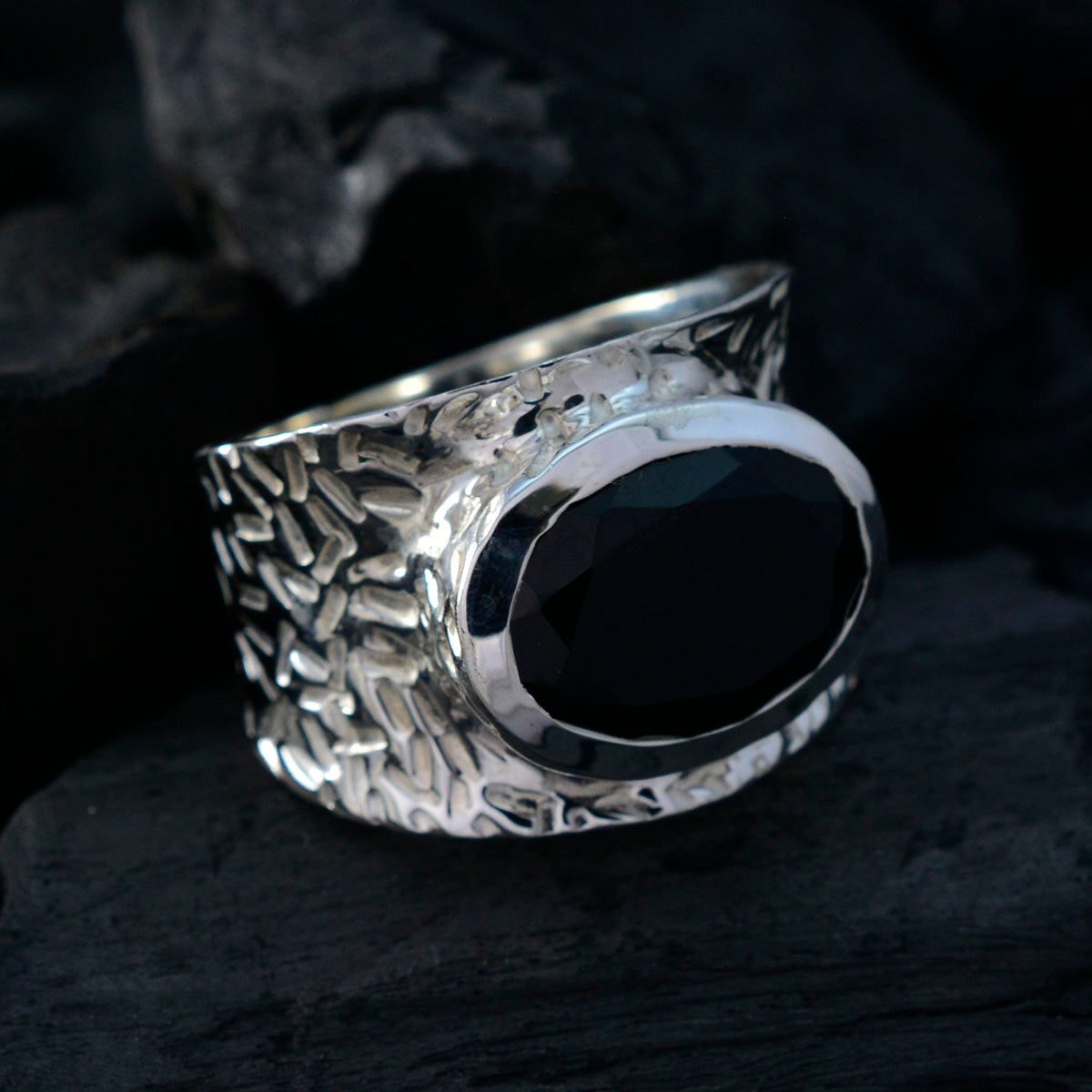 Black Onyx Solitaire African 925 Sterling Silver Black Gems Essential  engravings Ring Jewellery