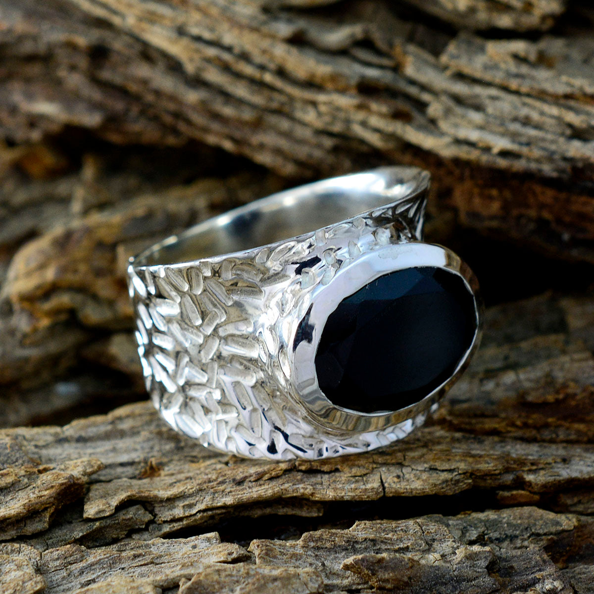 Black Onyx Solitaire African 925 Sterling Silver Black Gems Essential  engravings Ring Jewellery