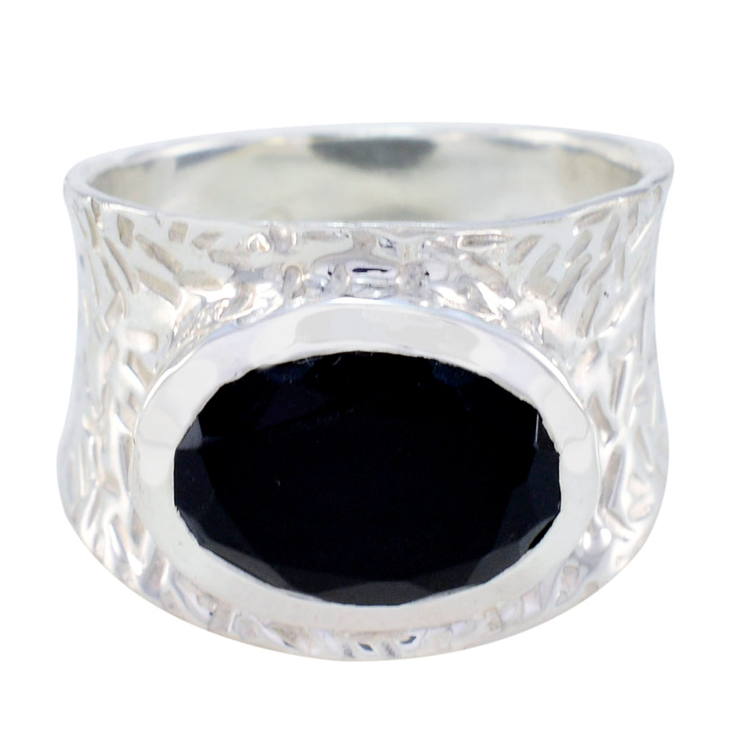 Black Onyx Solitaire African 925 Sterling Silver Black Gems Essential  engravings Ring Jewellery
