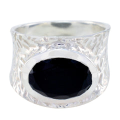 Black Onyx Solitaire African 925 Sterling Silver Black Gems Essential  engravings Ring Jewellery