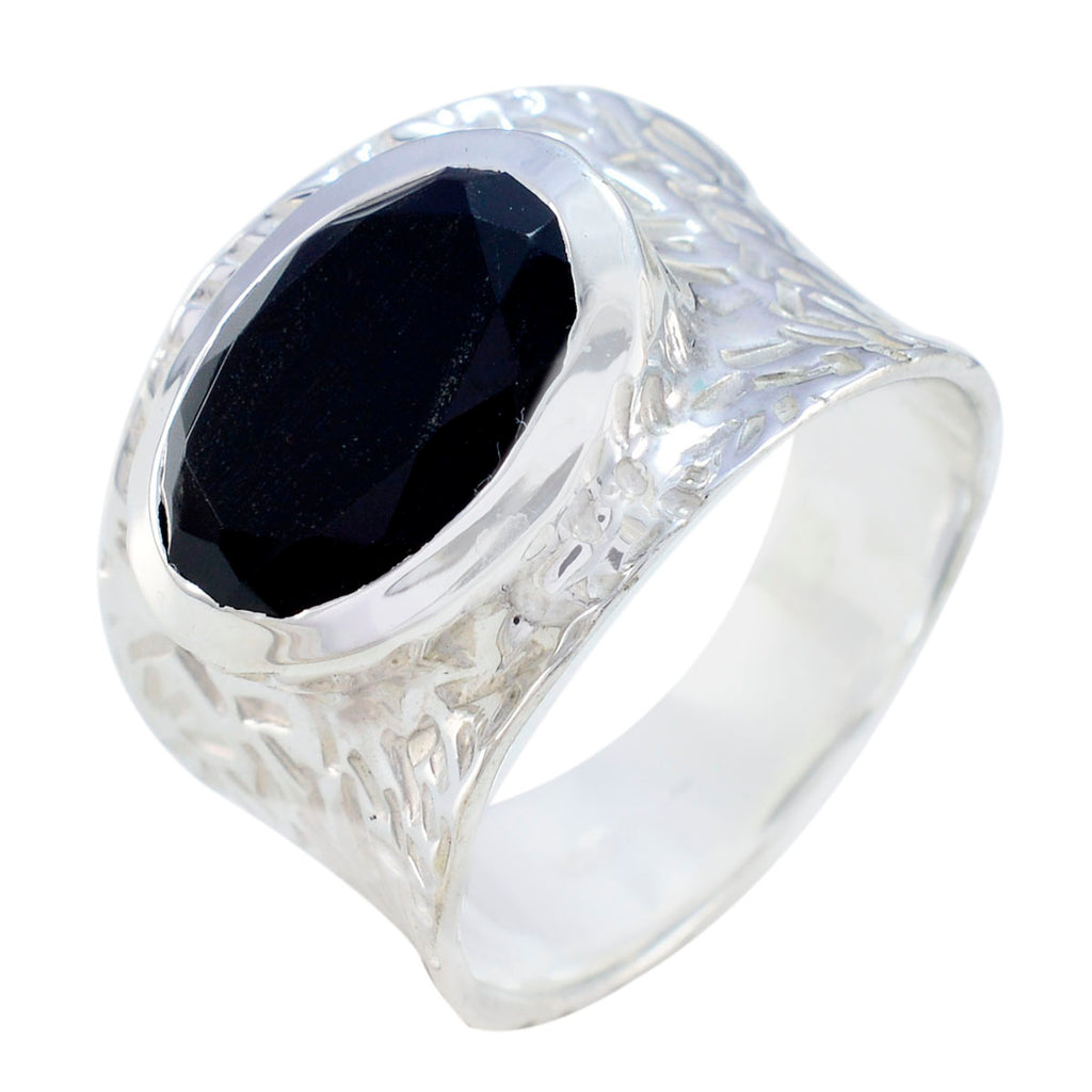 Black Onyx Solitaire African 925 Sterling Silver Black Gems Essential  engravings Ring Jewellery