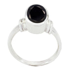Black Onyx Solitaire Egyptian 92.5 Silver Black Gems Mid weight Sophisticated Ring Jewellery