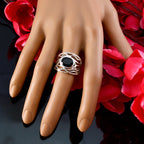 Black Onyx Solitaire Middle Eastern Sterling Silver Black Gemstones Minimal Rope Wire Ring Jewellery