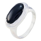 Black Onyx Solitaire Moroccan Sterling Silver Black Gems Minimal Ethnic Ring Jewellery