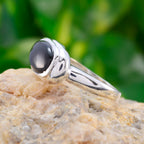 Black Onyx Solitaire Moroccan Sterling Silver Black Gems Minimal Ethnic Ring Jewellery