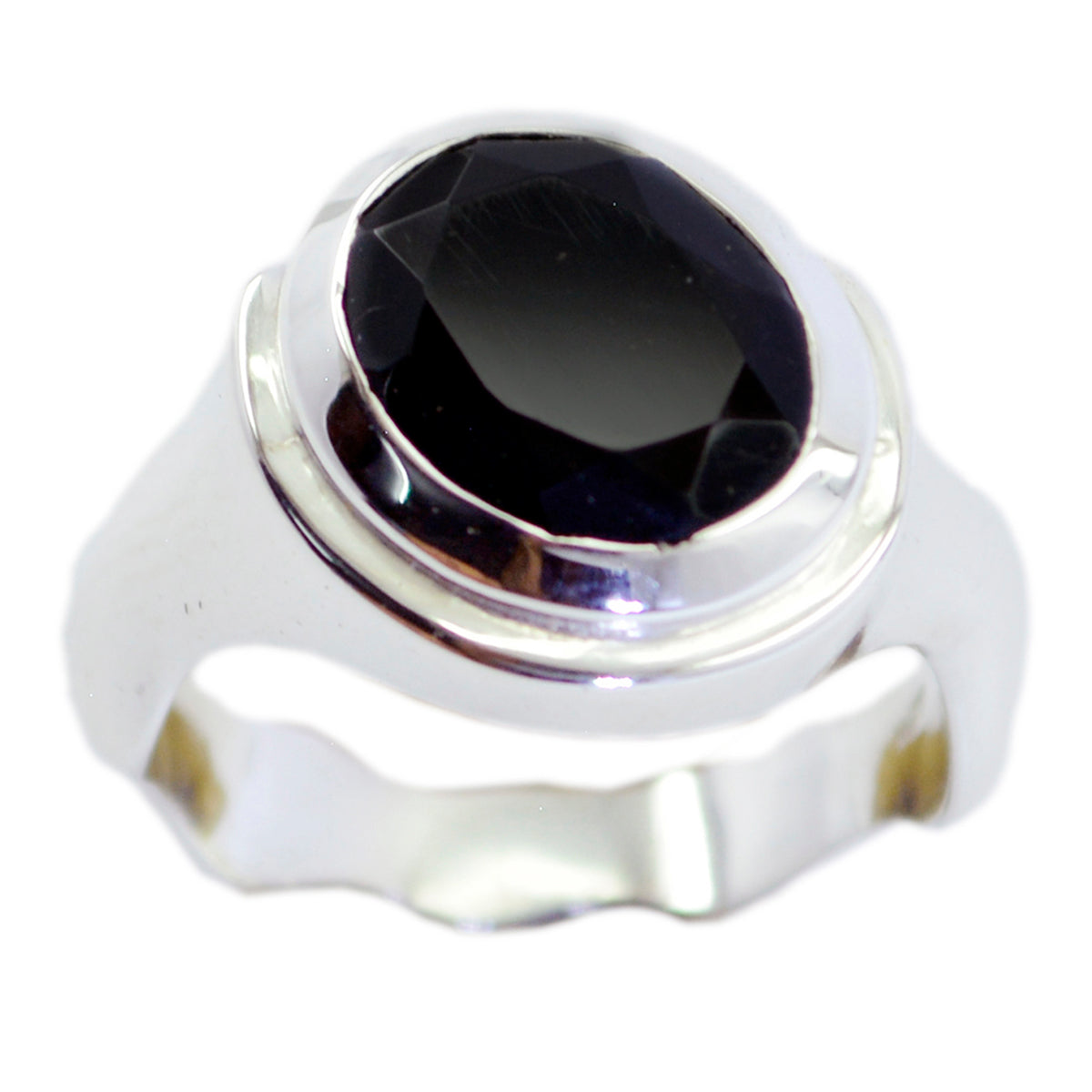 Black Onyx Solitaire Moroccan Silver Black Gems Mid weight Fairytale Ring Jewellery Hoofdafbeelding