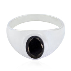 Black Onyx Solitaire African 92.5 Silver Black Gems Tiny Boho Ring Jewelry