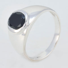 Black Onyx Solitaire African 92.5 Silver Black Gems Tiny Boho Ring Jewelry