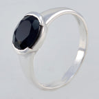 Black Onyx Solitaire Turkish 925 Sterling Silver Black Gemstone Dainty Modern Ring Jewelry