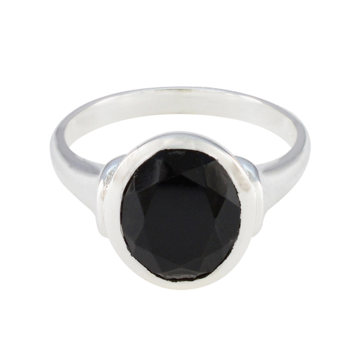 Black Onyx Solitaire Egyptian 925 Sterling Silver Black Gemstone Minimal Artisan Ring Jewelry Hoofdafbeelding