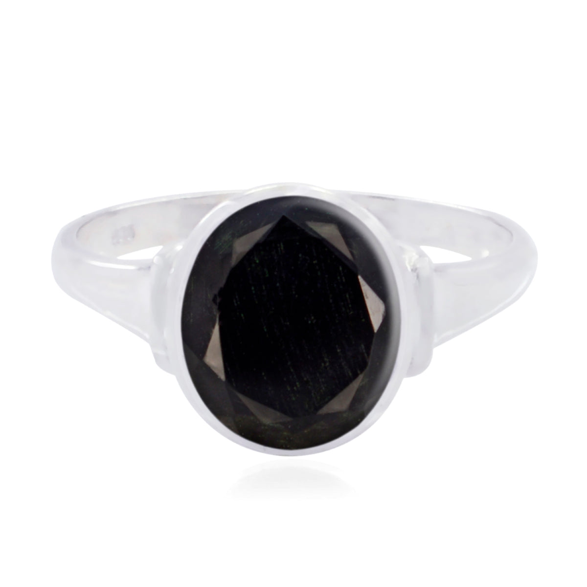 Black Onyx Solitaire Egyptian 925 Sterling Silver Black Gemstone Minimal Artisan Ring Jewelry