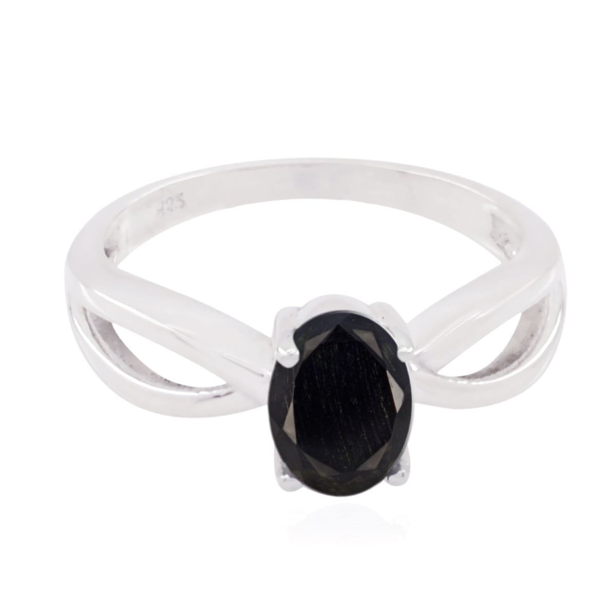 Black Onyx Solitaire Japanese 925 Silver Black Gems Delicate Fairytale Ring Jewelry Главное изображение товара