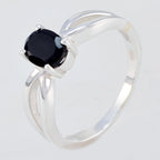 Black Onyx Solitaire Japanese 925 Silver Black Gems Delicate Fairytale Ring Jewelry
