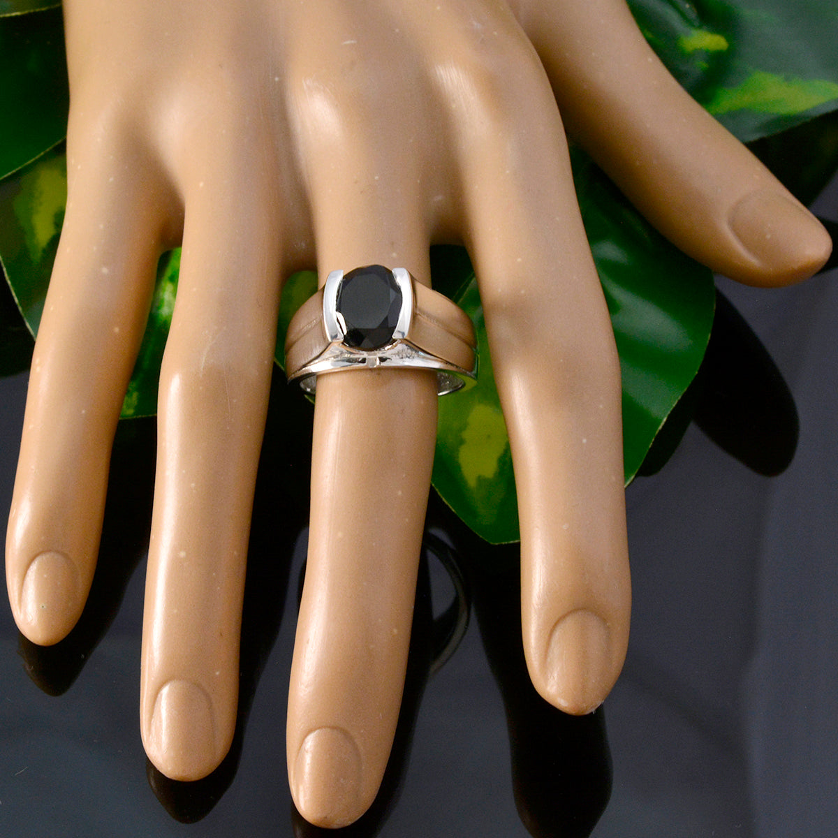 Black Onyx Solitaire African 925 Silver Black Gems Versatile Heritage Ring Jewellery