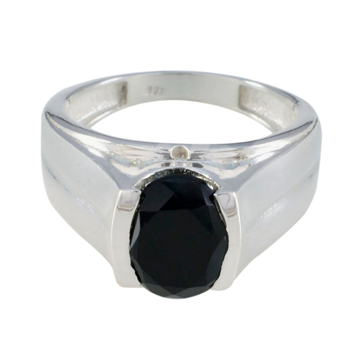 Black Onyx Solitaire African 925 Silver Black Gems Versatile Heritage Ring Jewellery Hoofdafbeelding