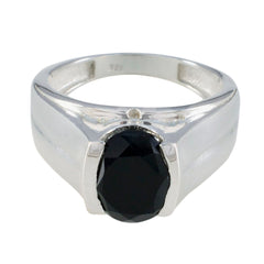 Black Onyx Solitaire African 925 Silver Black Gems Versatile Heritage Ring Jewellery