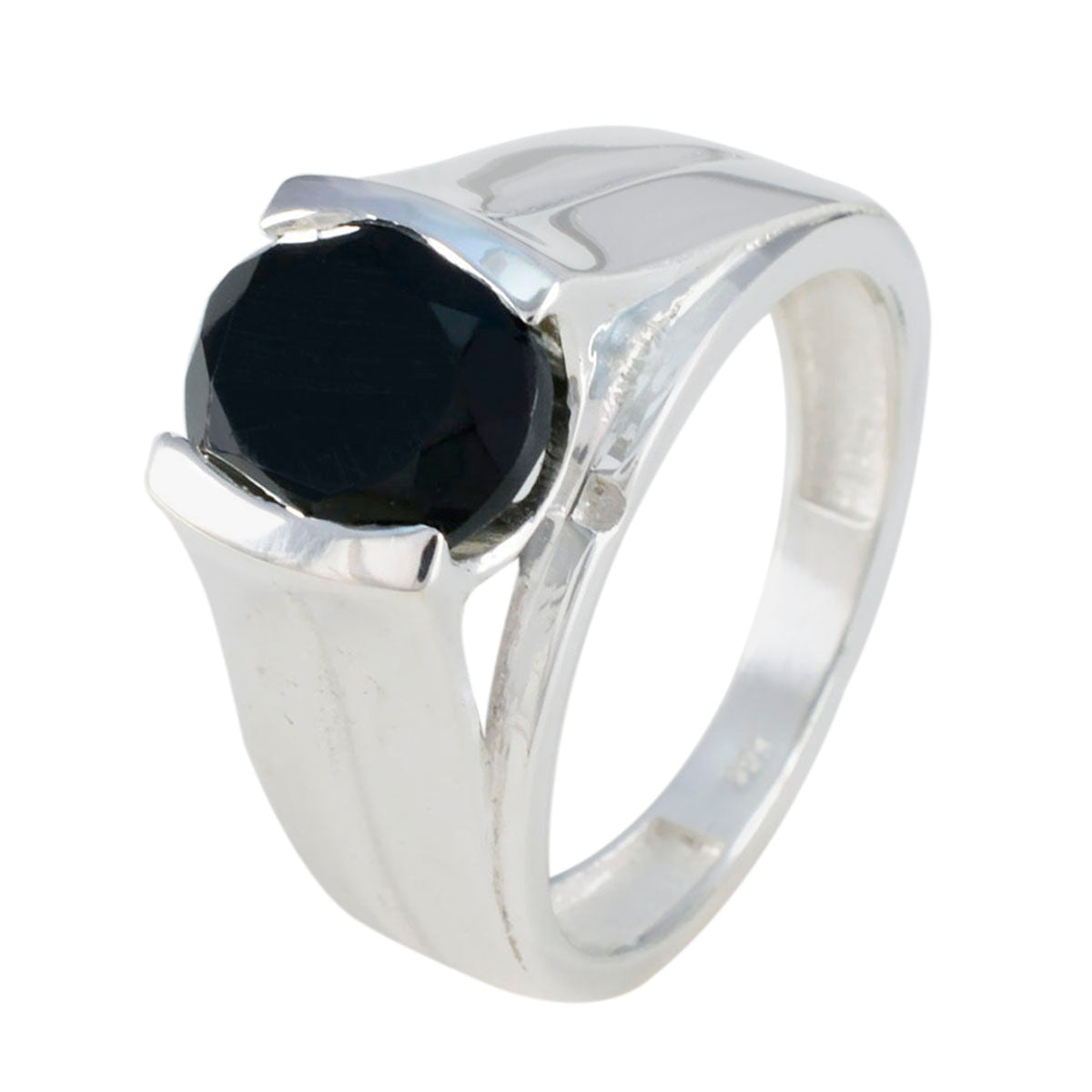 Zwarte Onyx Solitaire Afrikaans 925 Zilver Zwarte Edelstenen Veelzijdige Erfgoedring Sieraden Secundaire afbeelding