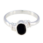 Black Onyx Solitaire Turkish 92.5 Silver Black Gemstones Delicate Graceful Ring Jewellery