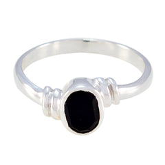 Black Onyx Solitaire Turkish 92.5 Silver Black Gemstones Delicate Graceful Ring Jewellery