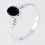 Black Onyx Solitaire Turkish 92.5 Silver Black Gemstones Delicate Graceful Ring Jewellery