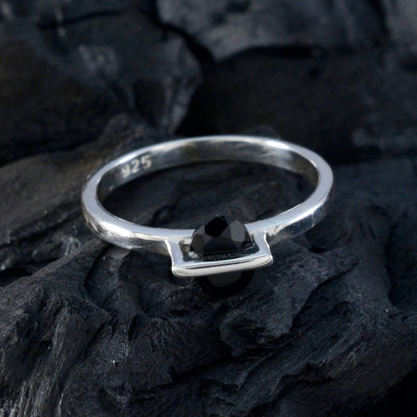 Black Onyx Solitaire Turkish 92.5 Silver Black Gemstones Delicate Fairytale Ring Jewelry
