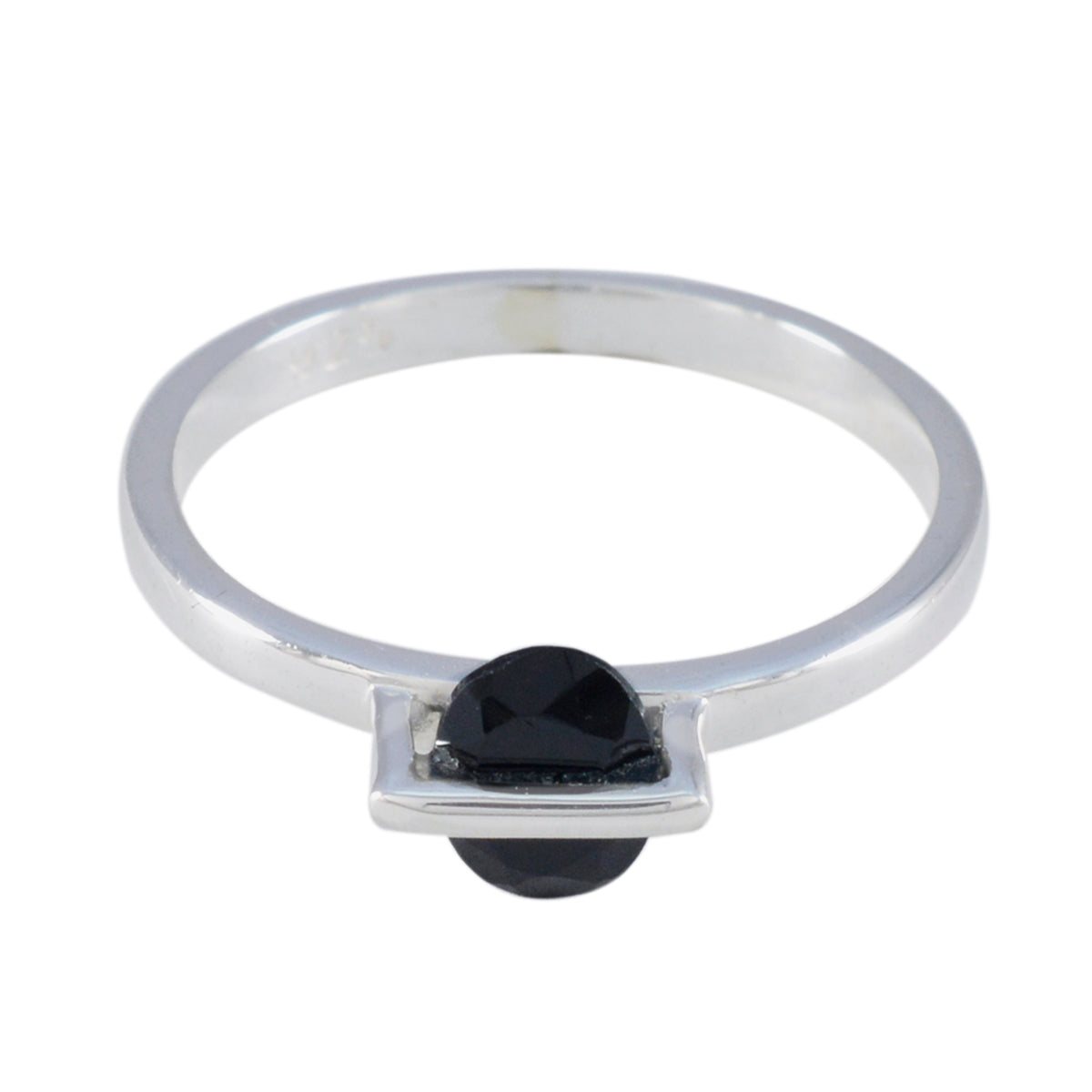 Black Onyx Solitaire Turkish 92.5 Silver Black Gemstones Delicate Fairytale Ring Jewelry Immagine principale del prodotto