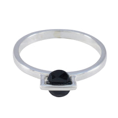 Black Onyx Solitaire Turkish 92.5 Silver Black Gemstones Delicate Fairytale Ring Jewelry