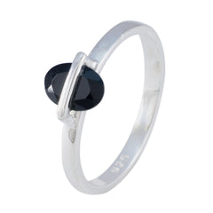 Black Onyx Solitaire Turkish 92.5 Silver Black Gemstones Delicate Fairytale Ring Jewelry