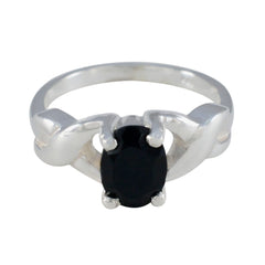 Black Onyx Solitaire Japanese 925 Sterling Silver Black Gemstone Whisper thin Modern Ring Jewellery