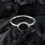 Black Onyx Solitaire Japanese 92.5 Silver Black Gemstone Elegant  Sophisticated Ring Jewellery