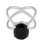 Black Onyx Solitaire Russian 925 Sterling Silver Black Gemstones Tiny Traditional Ring Jewelry