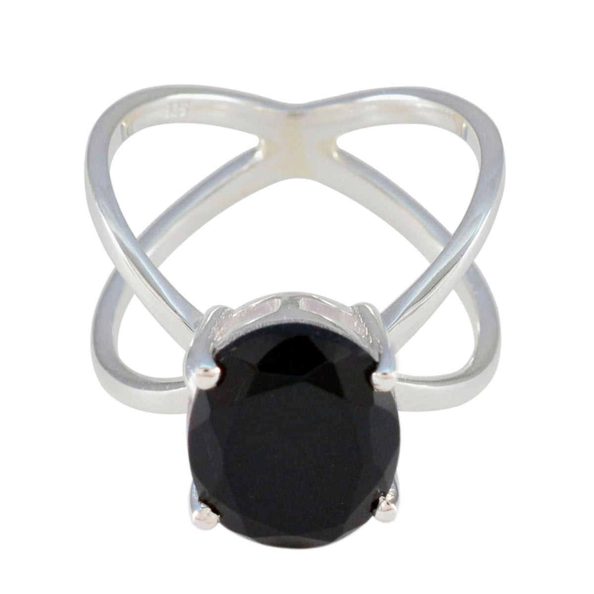 Black Onyx Solitaire Russian 925 Sterling Silver Black Gemstones Tiny Traditional Ring Jewelry