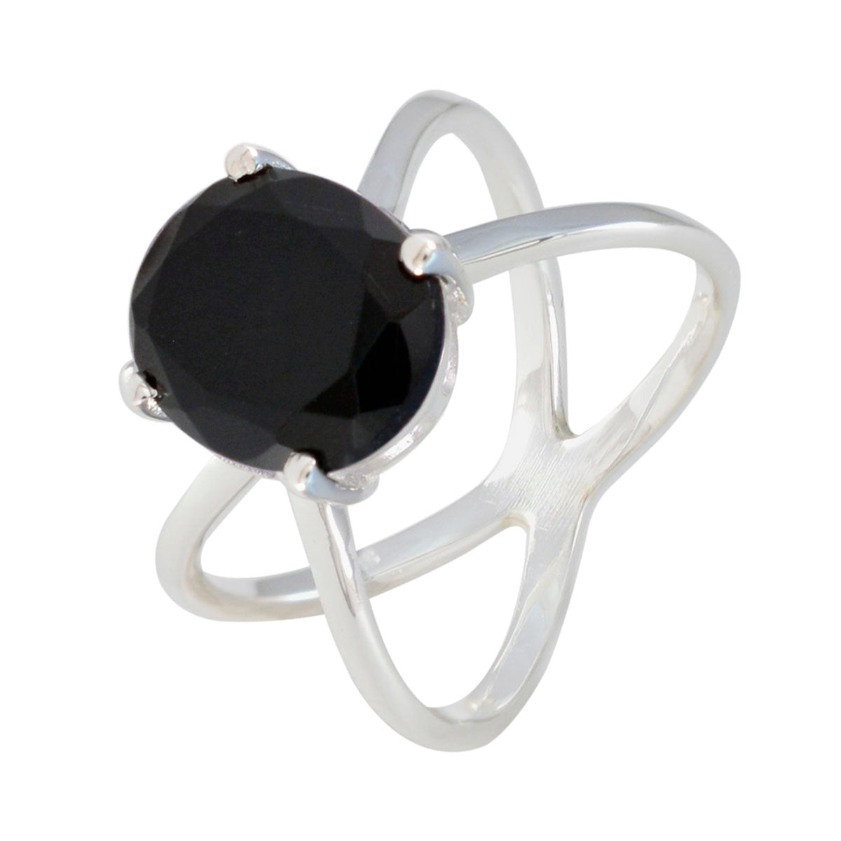 Svart Onyx Solitaire Ryska 925 Sterling Silver Svarta Ädelstenar Små Traditionella Ringsmycken Sekundär produktbild